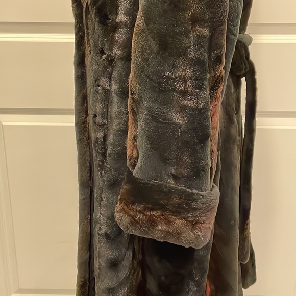Marco Gianotti Belted Fur Coat, Long Length - Picture 11 of 13